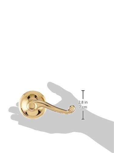 SCHLAGE F10 FLA 505 16-080 10-027 Flair Hall and Closet Lever, Bright Brass