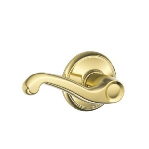 schlage f10 fla 505 16-080 10-027 flair hall and closet lever, bright brass
