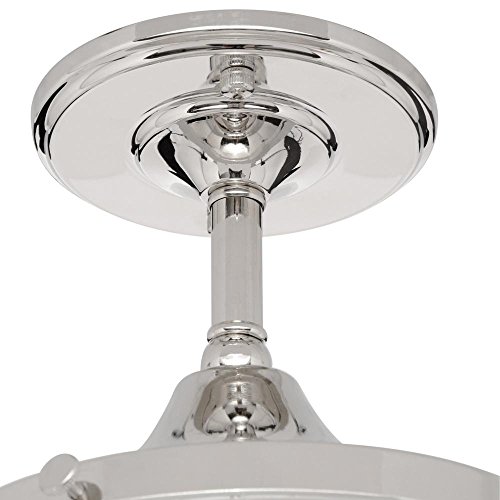 Home Decorators Collection 1-Light Polished Nickel Vintage Schoolhouse Semi-Flush Mount Light with Clear Glass Shade - No Bulbs Included