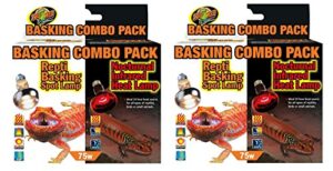 zoo med 2 pack of day/night light basking combo pack, each pack contains 1 day and 1 night bulb