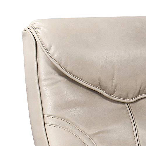 BenchMaster Newport Taupe Swivel Faux Leather Recliner Chair with Ottoman Footrest Modern Armchair Ergonomic Manual Reclining Adjustable Upholstered for Bedroom Living Room Reading Home Relax