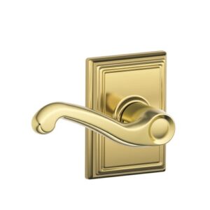 schlage f10fla505add addison collection flair passage lever, pvd bright brass