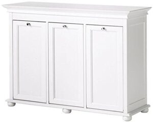 home decorators collection hampton bay 37 inch white triple tilt out bathroom hamper, 27″ hx37 wx13 d, white