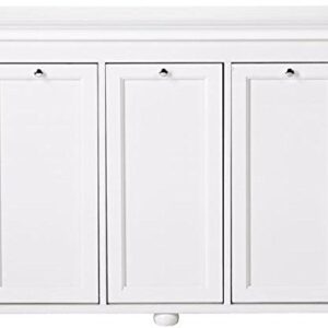 Home Decorators Collection Hampton Bay 37 Inch White Triple Tilt Out Bathroom Hamper, 27" Hx37 Wx13 D, White