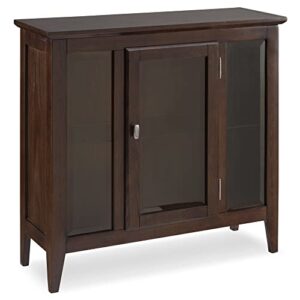 Leick Furniture Entryway Curio Cabinet with Interior Light, Chocolate Oak