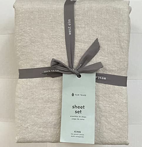 West Elm Belgian Linen Sheet Set~King~*~Natural Flax~*~