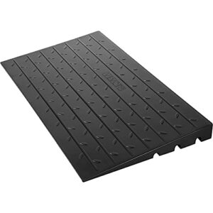 vevor rubber threshold ramp,threshold ramp doorway, 3 channels cord cover rubber solid threshold ramp, rubber angled entry rated 2200 lbs load capacity for wheelchair and scooter (2.6″ h)