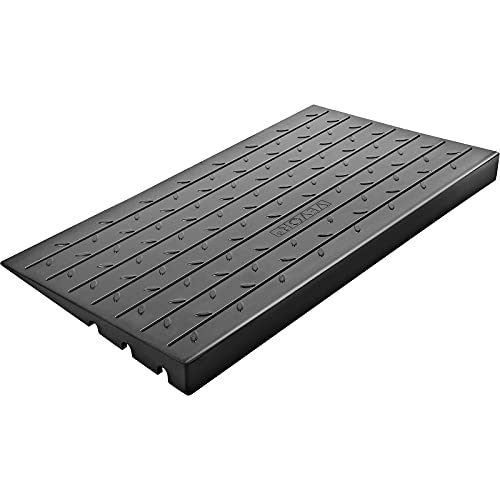 VEVOR Rubber Threshold Ramp,Threshold Ramp Doorway, 3 Channels Cord Cover Rubber Solid Threshold Ramp, Rubber Angled Entry Rated 2200 Lbs Load Capacity for Wheelchair and Scooter (2.6" H)