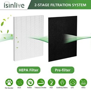 115115 Replacement Filters A for Winix PlasmaWaveC535, 5300-2, 6300-2, 5300, 6300, P300, AM90, 9000, 5000, 5000B, C909, 9800 Air Purifier, 2 x True HEPA Size 21 Filter Plus 8 x Carbon Pre-Filters