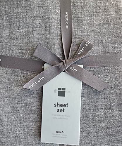 West Elm Belgian Linen Sheet Set~King~*~Slate Melange~*~ Grey