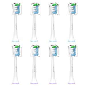 ushon replacement toothbrush heads for philips sonicare click-on toothbrushes, brush heads compatible with phillips sonicare snap-on electric tooth brushes, 8 pack