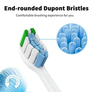 USHON Replacement Toothbrush Heads for Philips Sonicare Click-on Toothbrushes, Brush Heads Compatible with Phillips Sonicare Snap-on Electric Tooth Brushes, 8 Pack