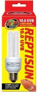 zoo med reptisun 10.0 uvb mini compact flourescent replacement bulb 13 watts (6″ bulb) – pack of 3