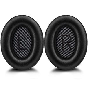 bose quiet comfort 35 replacemen ear cushions kit by link dream soft protein leather replacement ear pad for bose qc 35/25 / 15 qc2 / ae2 / ae2i / ae2w / sound link/sound true (black)