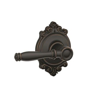 schlage f10bir716brk f10-bir-brk birmingham passage door lever set with the decorative brooks, aged bronze