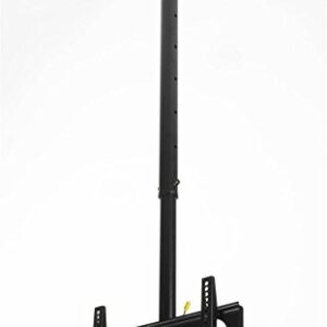 TV Ceiling Mount for Flat-Screen Monitor Between 23" and 70", VESA-Compatible Mounting Bracket with Extending Post, Rotating and Tilting Fixture, Steel (Black)