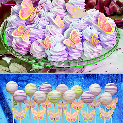 99 Pcs Purple Pink Cake Decorations Ball Butterfly Palm Leaves Flowers Happy Birthday Cake Topper Boho Cake Decorations Purple Pink Party Supplies for Wedding Baby Shower Birthday