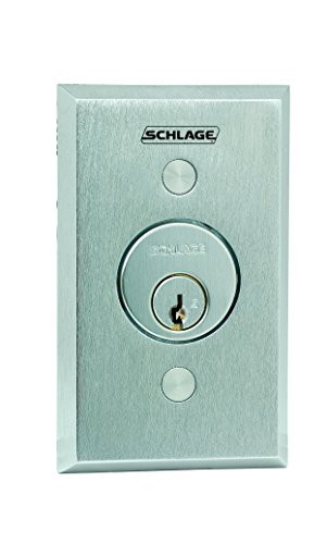 Schlage Electronics 653-05 Keyswitch, SPDT Momentary Single Direction, Satin Chrome Finish, Less Cylinder