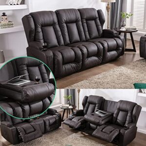 76" RV Loveseat Recliner | Double Recliner RV Sofa & Console | Wall Hugger Reclining RV | RV Theater Seats | RV Couch | RV Theater Seating 3 Seater | RV Furniture Manual Recliner Chair