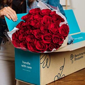 Benchmark Bouquets 2 Dozen Red Roses, With Vase (Fresh Cut Flowers)