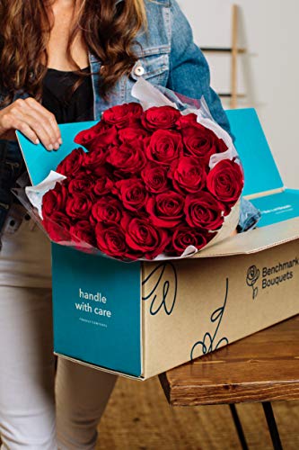 Benchmark Bouquets 2 Dozen Red Roses, With Vase (Fresh Cut Flowers)