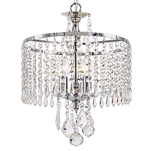 Home Decorators Collection HD-1144-I 3-Light Polished Chrome Mini-Chandelier with K9 Hanging Crystals