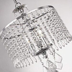 Home Decorators Collection HD-1144-I 3-Light Polished Chrome Mini-Chandelier with K9 Hanging Crystals