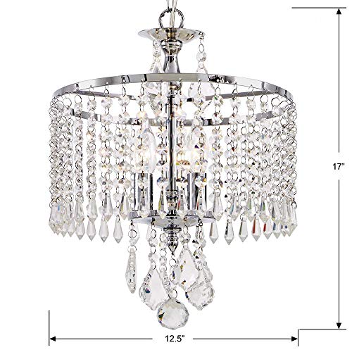 Home Decorators Collection HD-1144-I 3-Light Polished Chrome Mini-Chandelier with K9 Hanging Crystals