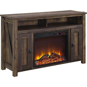 ameriwood home farmington electric fireplace tv console for tvs up to 50″, rustic