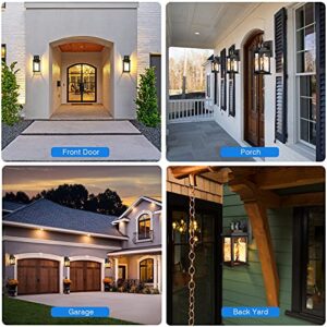 VIANIS 2 Pack Motion Sensor Outdoor Lights, Dusk To Dawn Outdoor Lighting, Modern Led Exterior Light Fixture, Anti-rust Outdoor Lantern For Front Porch, Waterproof Black Outdoor Wall Sconce For Garage