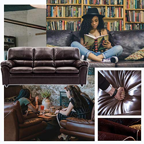 BestMassage Sofa PU Leather Sofa Sleeper Sofa Contemporary Sofa Couch for Living Room Furniture Modern Futon (Three Seat).