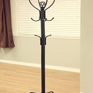 Frenchi Home Furnishing CR002 Coat Rack, 12 Hook, Black