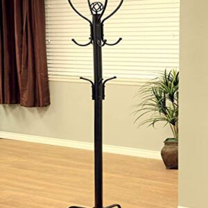 Frenchi Home Furnishing CR002 Coat Rack, 12 Hook, Black