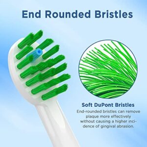 Replacement Toothbrush Heads for Water Pik Sonic Fusion (SF-01 / SF-02 / SF-03 / SF-04), Compact, with Covers, 4 Count, White