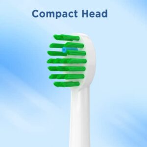 Replacement Toothbrush Heads for Water Pik Sonic Fusion (SF-01 / SF-02 / SF-03 / SF-04), Compact, with Covers, 4 Count, White