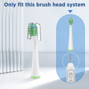 Replacement Toothbrush Heads for Water Pik Sonic Fusion (SF-01 / SF-02 / SF-03 / SF-04), Compact, with Covers, 4 Count, White