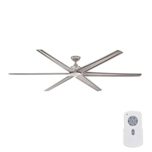 fenceham 84 inches indoor brushed nickel ceiling fan with remote control
