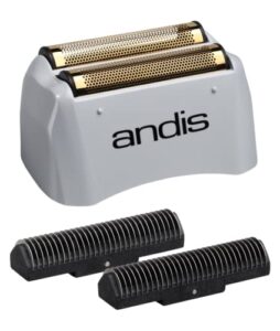 andis 17155, pro shaver replacement foil & cutter – compatibles with andis models, super soft gold titanium cutters – for close cutting, smooth shaving, no bumps/irritation, zero finish – gray