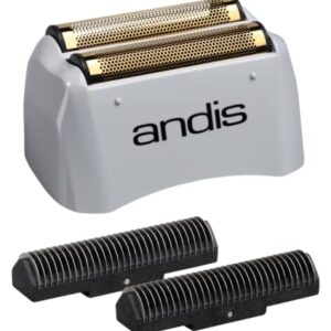 Andis 17155, Pro Shaver Replacement Foil & Cutter - Compatibles With Andis Models, Super Soft Gold Titanium Cutters - For Close Cutting, Smooth Shaving, No Bumps/Irritation, Zero Finish – Gray