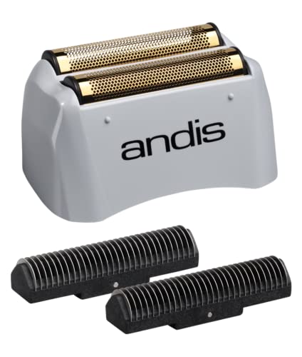 Andis 17155, Pro Shaver Replacement Foil & Cutter - Compatibles With Andis Models, Super Soft Gold Titanium Cutters - For Close Cutting, Smooth Shaving, No Bumps/Irritation, Zero Finish – Gray