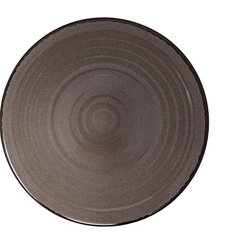 Gianna's Home 12 Piece Modern Melamine Heavyweight Plastic Dinnerware Set (Brown)