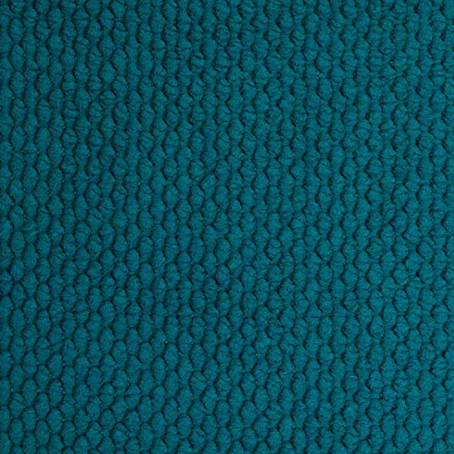 Sweet Home Collection Chair Cushion Memory Foam Pads Honeycomb Pattern Slip Non Skid Rubber Back Rounded Square 16" x 16" Seat Cover, 4 Pack, Peacock Blue