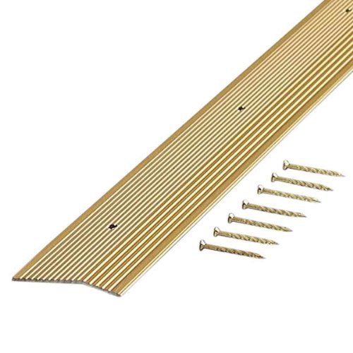 M-D Building Products 79244 Extra Wide Fluted 2-Inch by 36-Inch Carpet Trim, Satin Brass