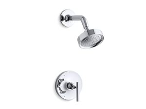 kohler ts14422-4-cp purist 2.5 gpm showerhead with rite-temp shower trim with lever handle, polished chrome
