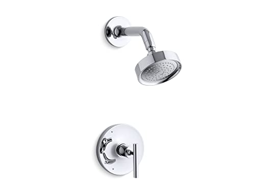 KOHLER TS14422-4-CP Purist 2.5 gpm Showerhead with Rite-Temp Shower Trim with Lever Handle, Polished Chrome