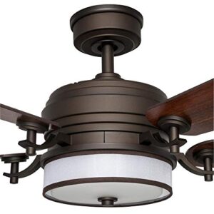 home decorators collection 52 in. indoor bronze organza shade ceiling fan