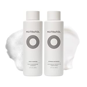 nutrafol shampoo & conditioner i visibly improves hair volume and strength by cleansing a clogged scalp and defending hair from damage i physician-formulated i color safe i 8.1 fl oz each
