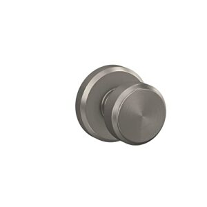 schlage f10 bwe 619 gsn bowery door knob with greyson trim, hall & closet passage lock, satin nickel