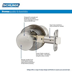 Schlage F10 BWE 619 GSN Bowery Door Knob with Greyson Trim, Hall & Closet Passage Lock, Satin Nickel