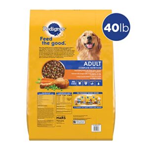 Pedigree Complete Nutrition Adult Dry Dog Food Roasted Chicken, Rice & Vegetable Flavor Dog Kibble, 40 lb. Bag